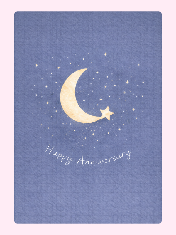 Moon And Stars Anniversary Cake Card letterbox cake card with freshly baked cake slices