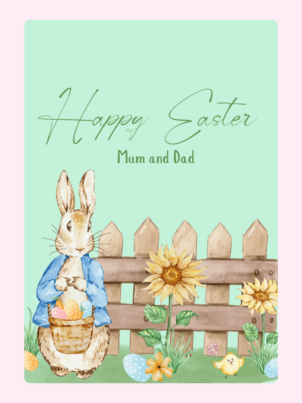 Happy Easter Mum And Dad Cake Card