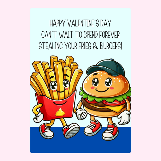 fries & burger couple, stealing your fries & burgers