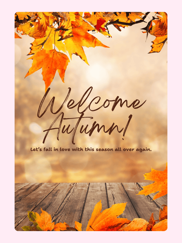 Welcome Autumn Cake Card
