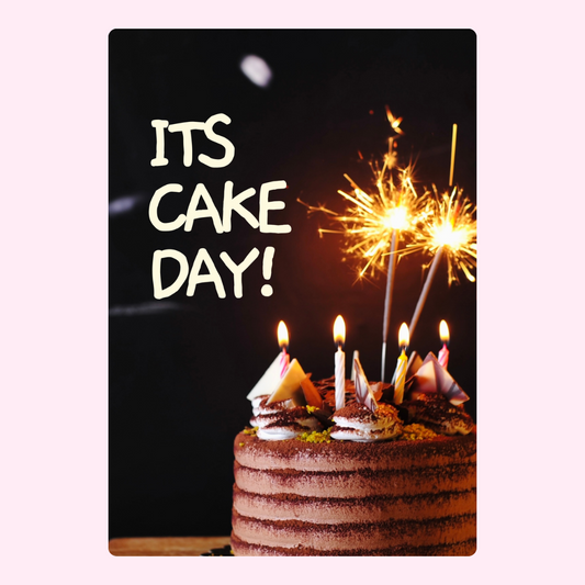 Cake day celebration with sparklers and lit candles