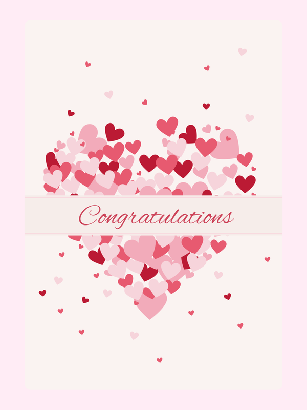 Congratulations card with heart design