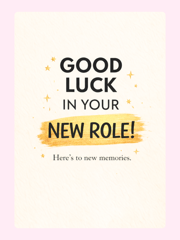 Good Luck In Your New Role Cake Card