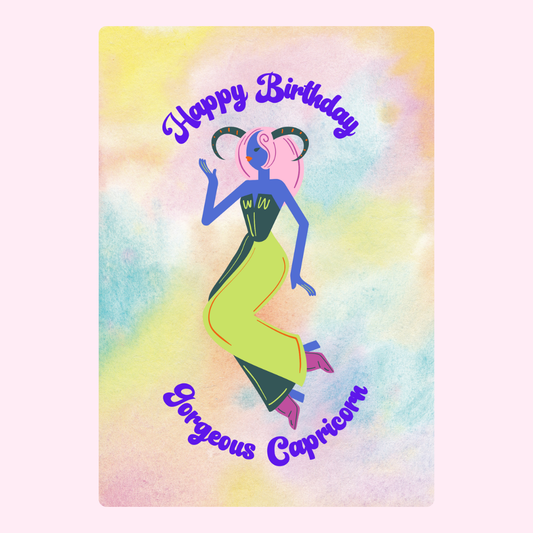 Happy Birthday Capricorn card