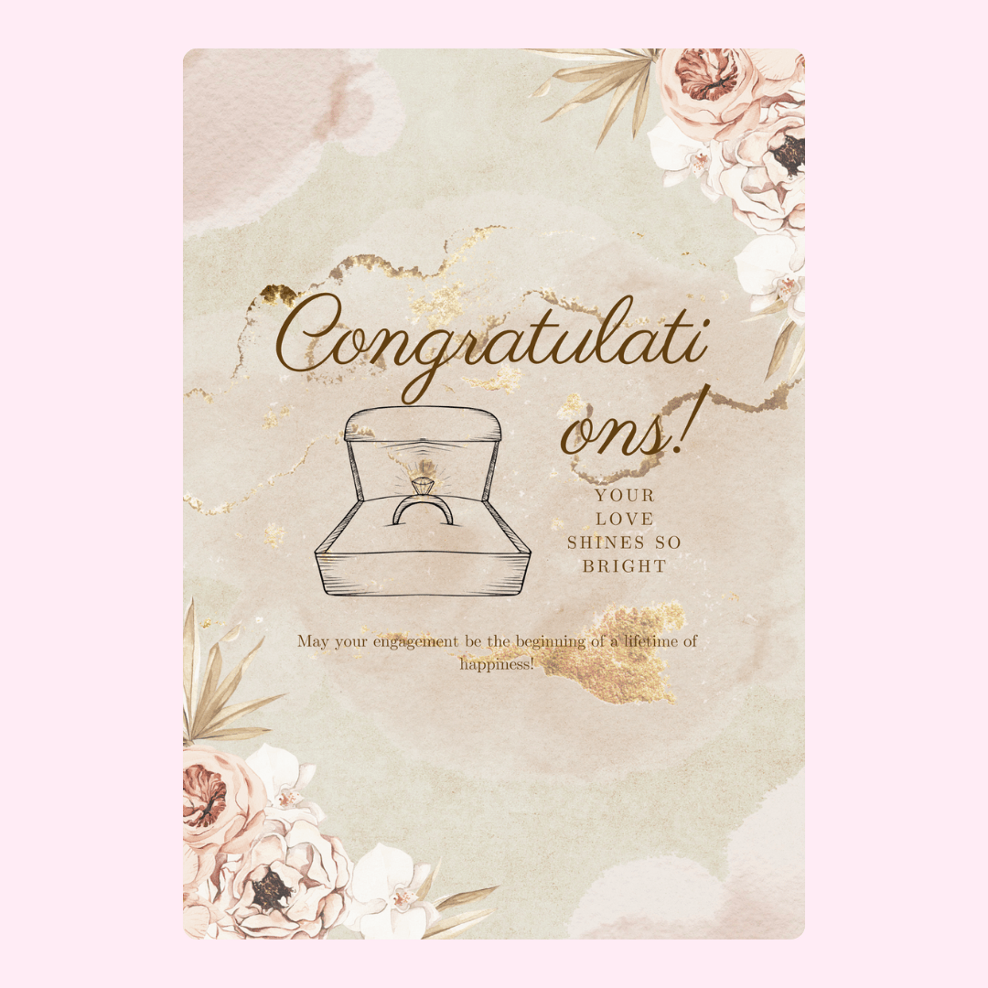 Engagement congratulations card with ring