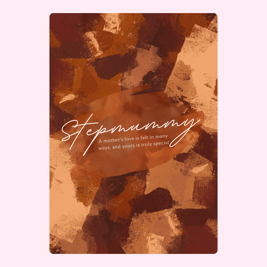 Stepmum card with abstract art, Stepmummy text