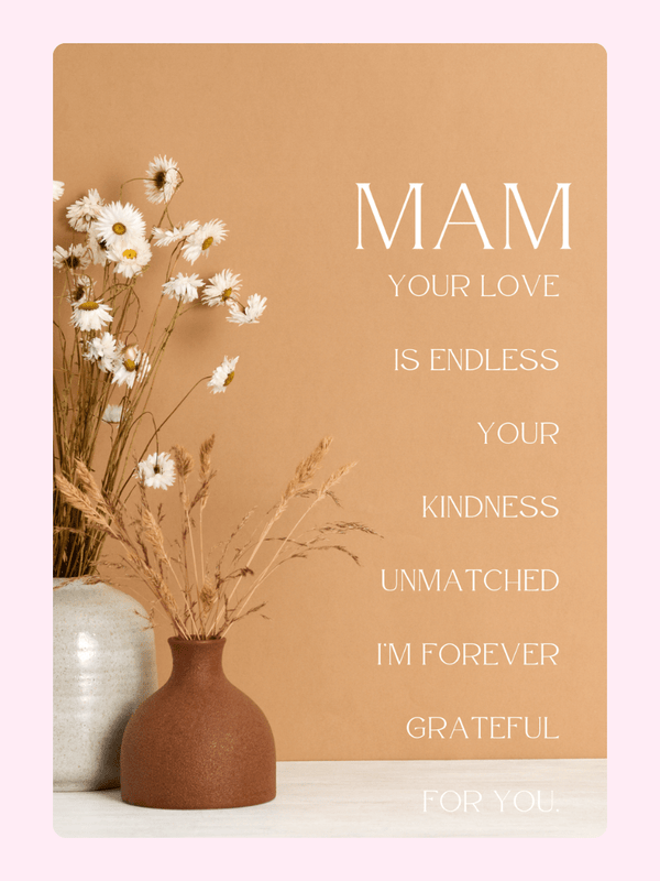 Mam Your Love Is Endless Cake Card, for Mum