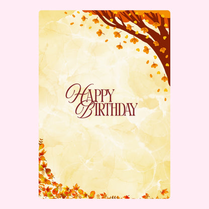 Autumn tree birthday design.