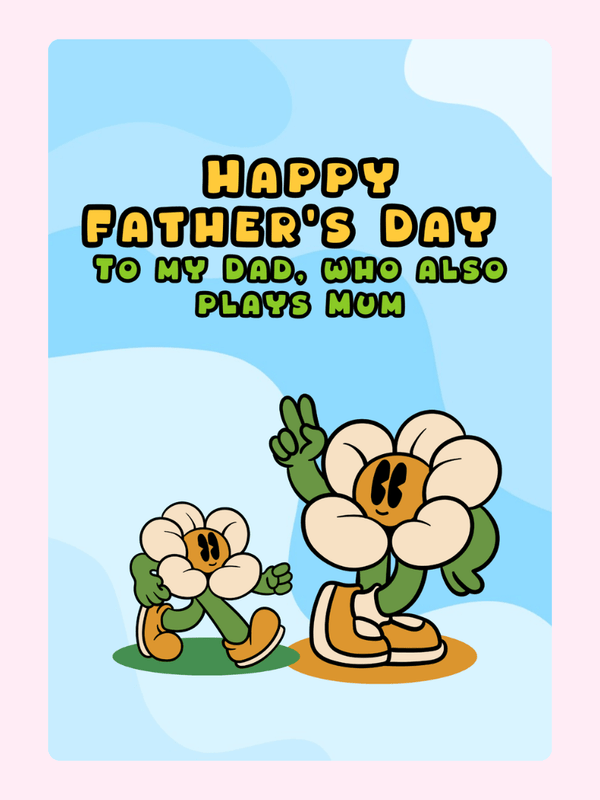 Happy Father's Day to Dad, flower cartoon image