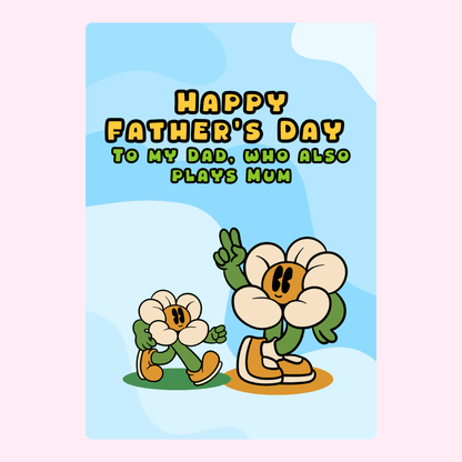 Happy Father's Day to Dad, flower cartoon image