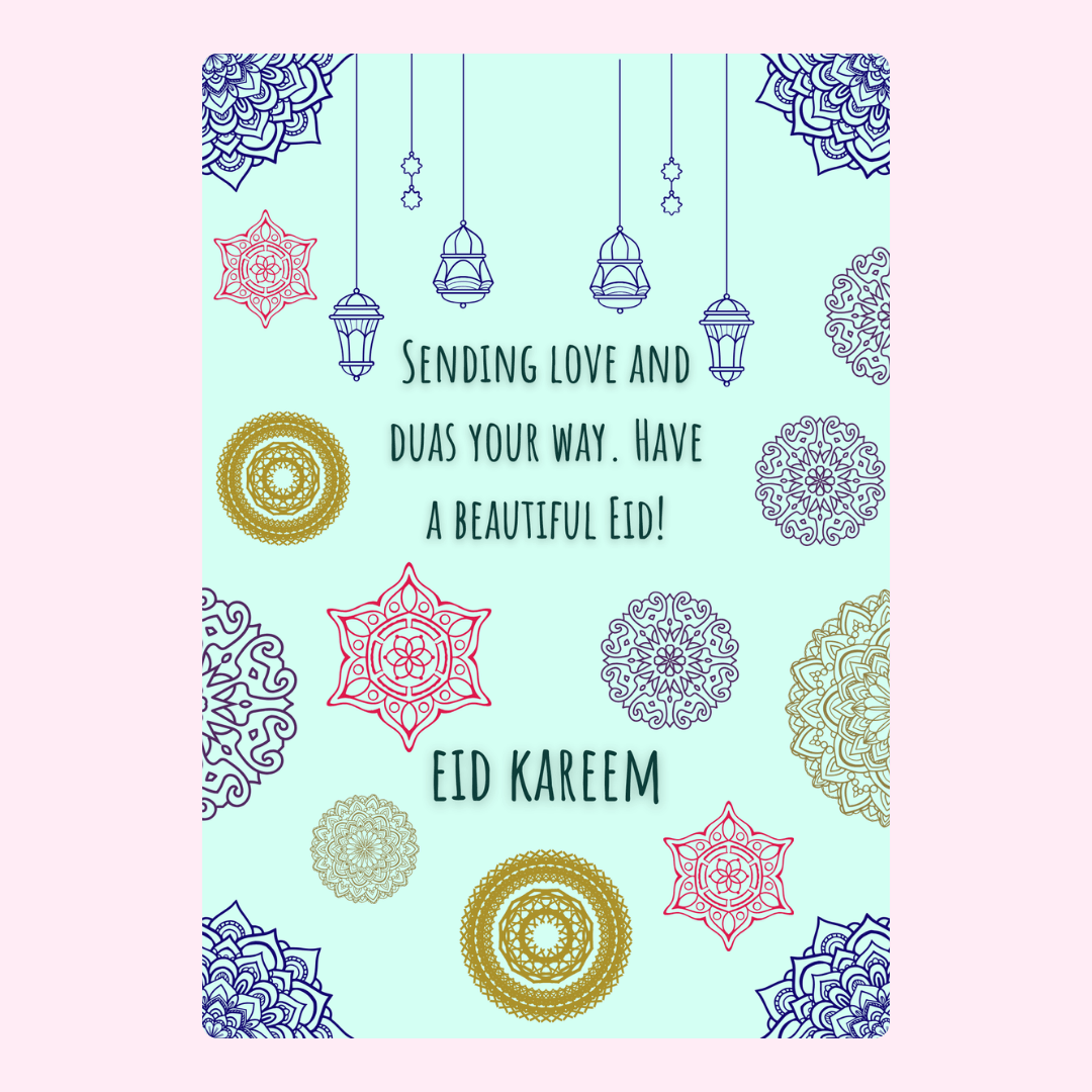 Eid Mubarak card with mandala design