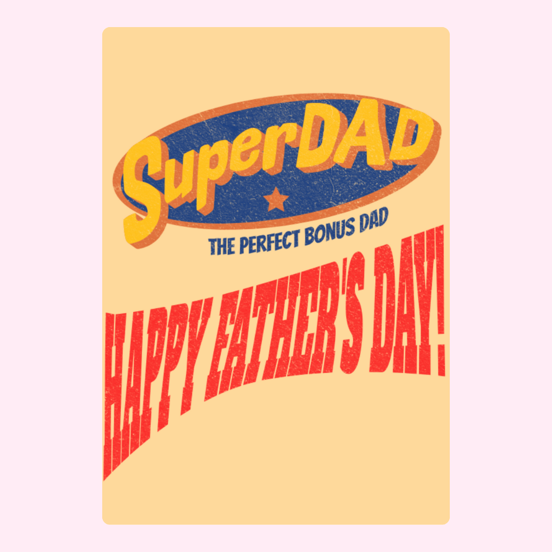 Father's Day card for bonus dad, SuperDad design