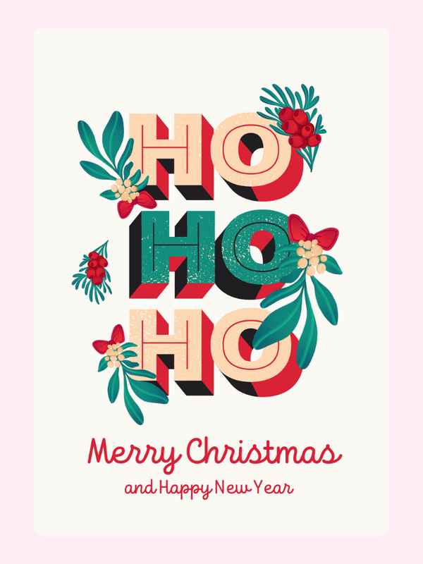 Ho Ho Ho Mistletoe Cake Card, Christmas