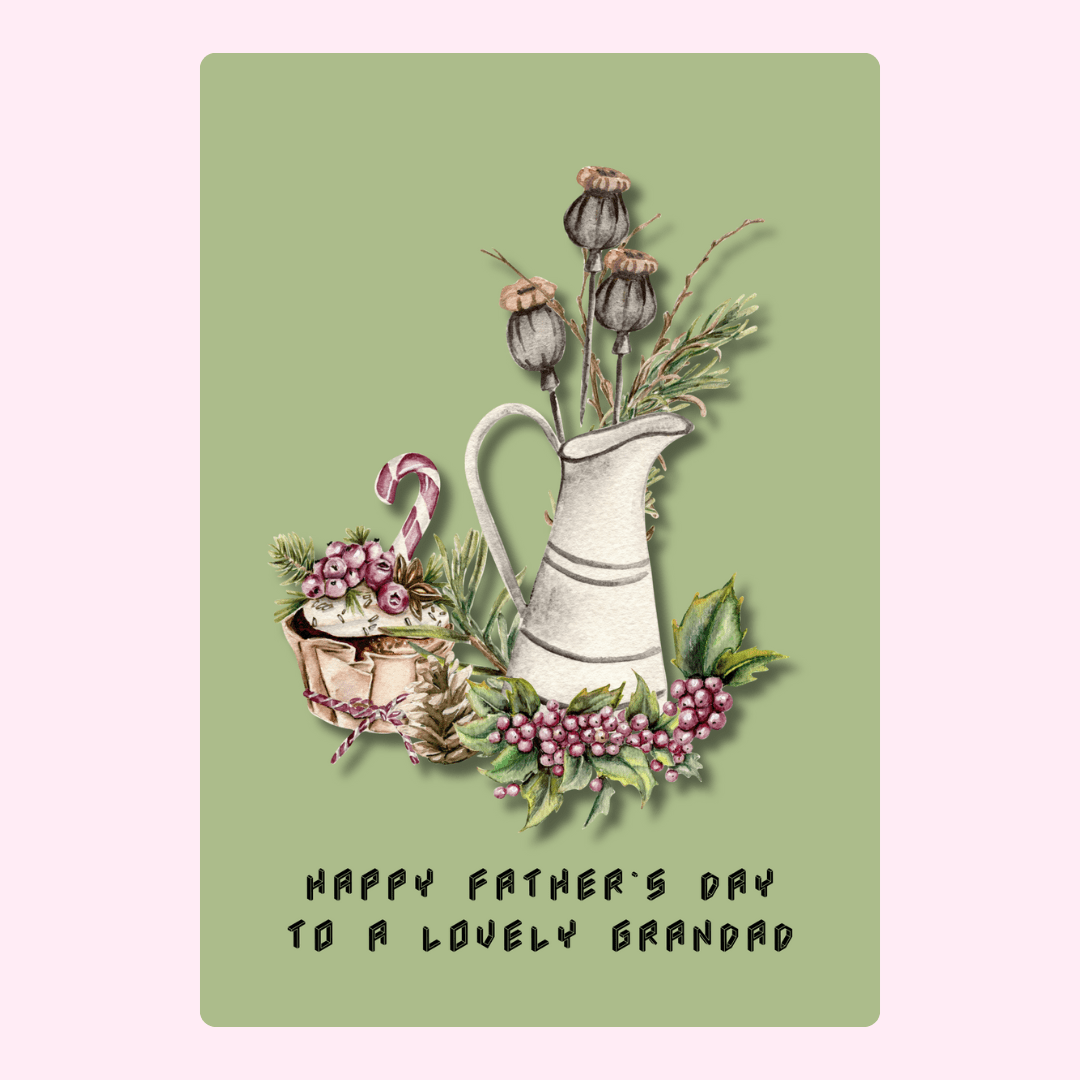Father's Day card for Grandad with floral design