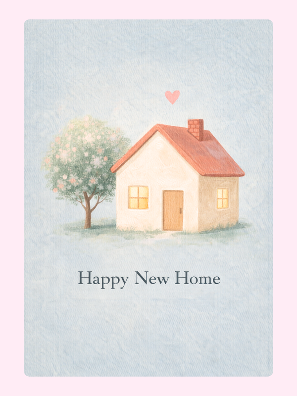 Happy New Home Cottage Cake Card