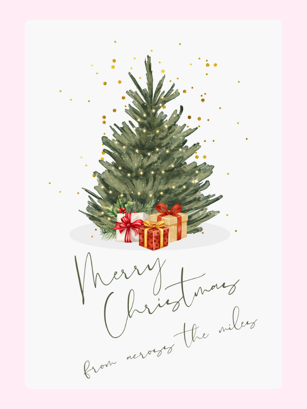 Christmas Tree Gifts Cake Card
