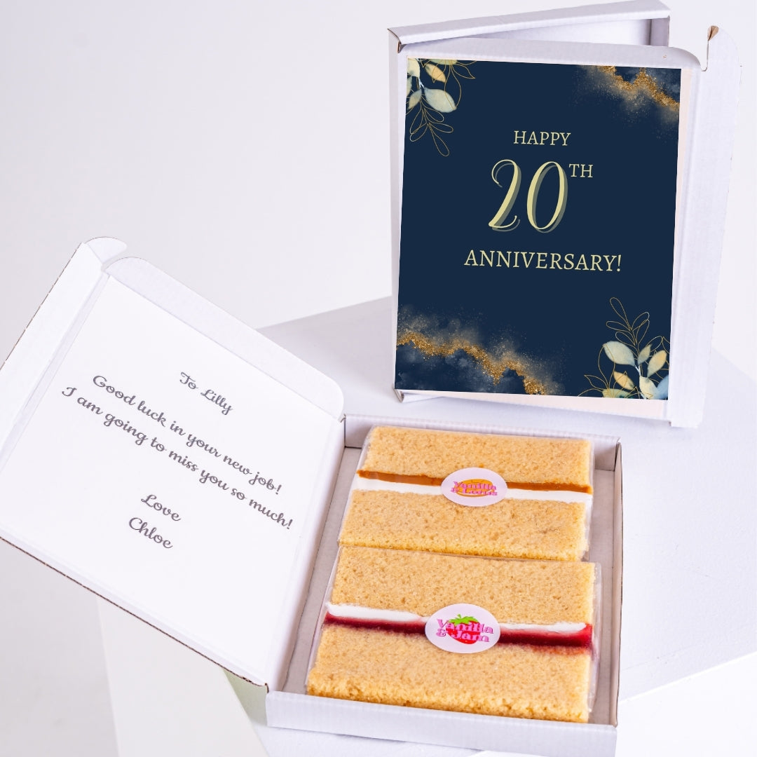 Anniversary gift box with sponge cake 