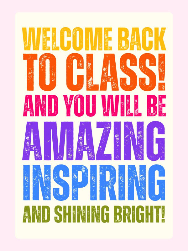 Welcome Back To Class Cake Card