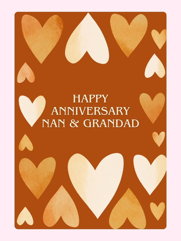Nan And Grandad Happy Anniversary Cake Card, for grandparents