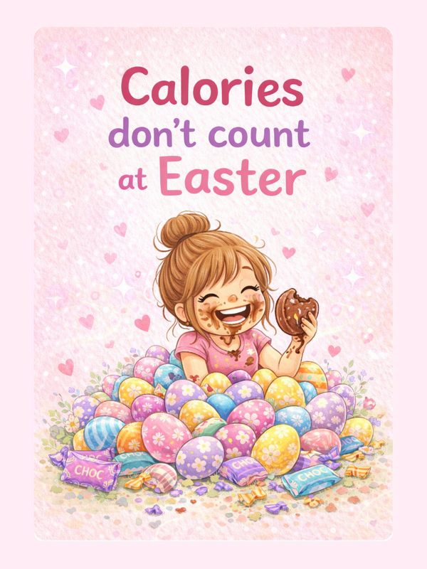 Easter card with bunny and egg illustration.