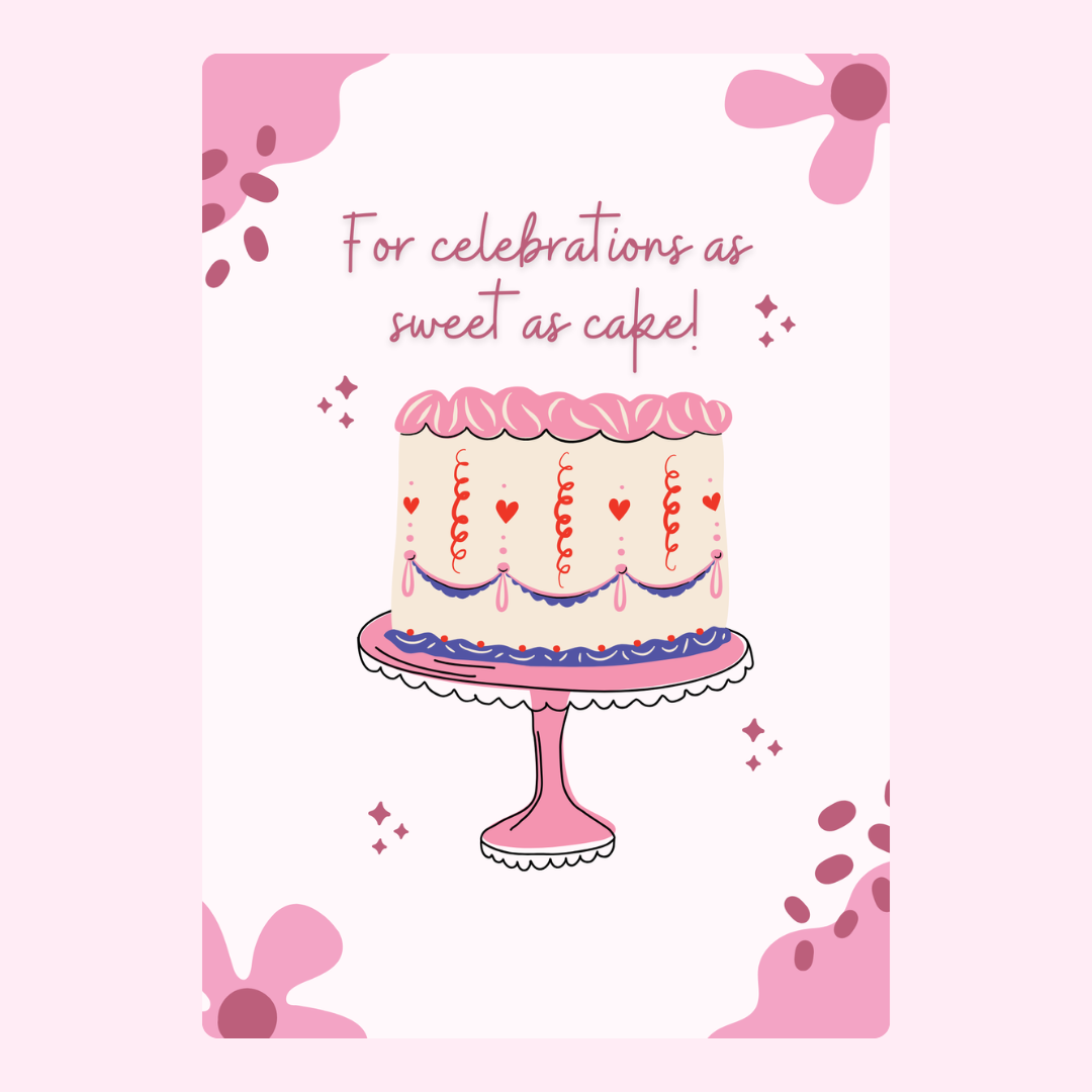 Sweet cake illustration for celebrations.