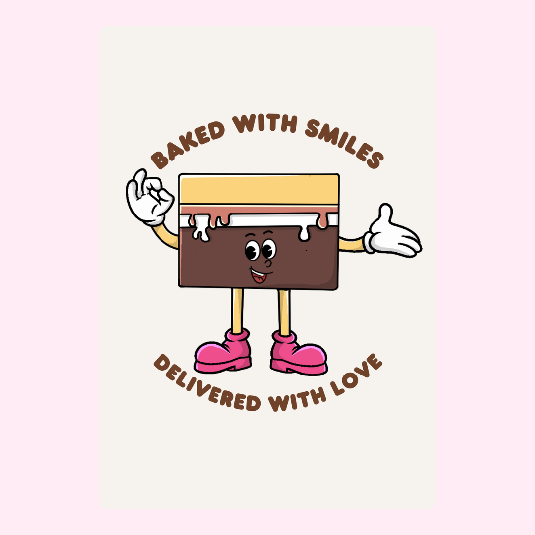 Smiling cake baked with love