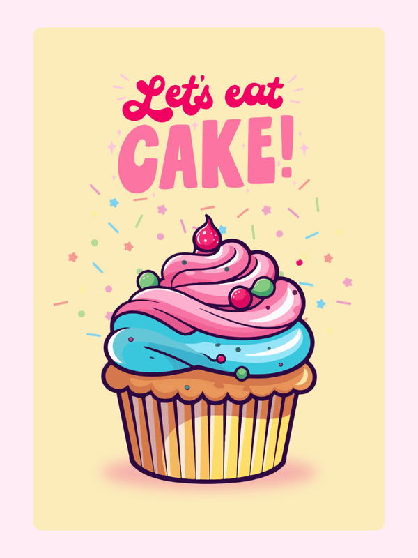 Let's eat cake! cupcake illustration