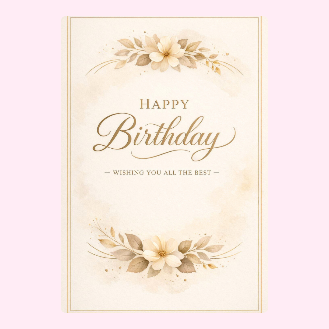 classic elegant birthday cake card by post UK letterbox birthday gift edible greeting card with floral design