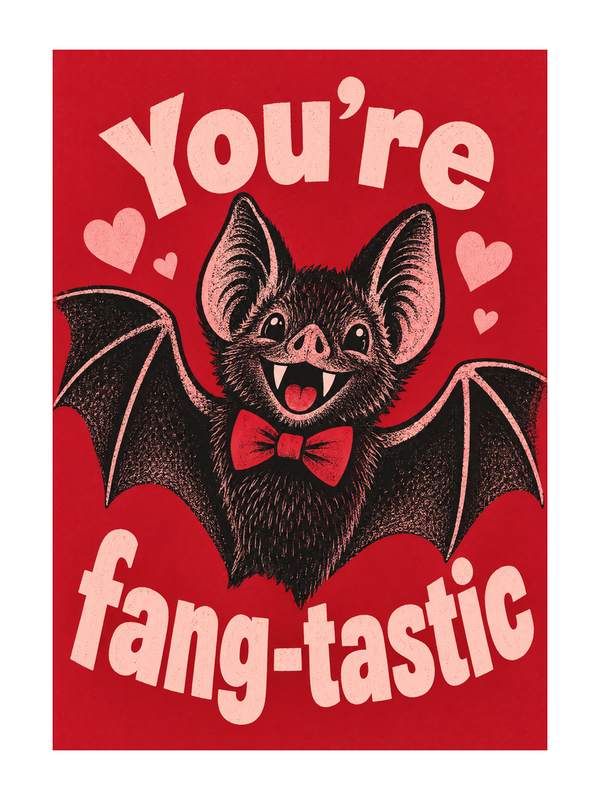 Fangtastic Halloween cake card by MailBakes, Retro screen print You’re fangtastic
