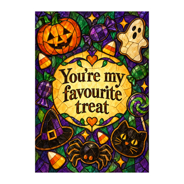 My Favourite Treat Halloween Cake Card