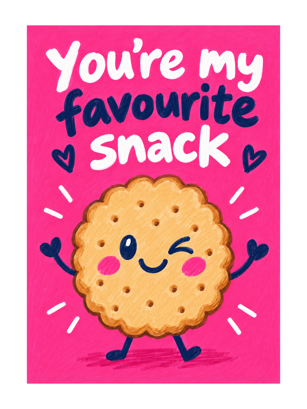 Favourite Snack Thinking Of You cake card by MailBakes, marker sketch with You're my favourite snack