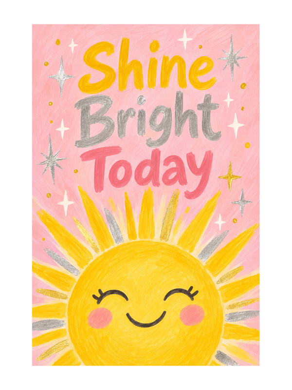Shine Bright Today Birthday cake card by MailBakes, Shine Bright Today in metallic gouache