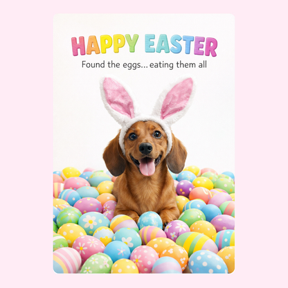 Happy Easter Bunny with friends, enjoying the egg hunt.