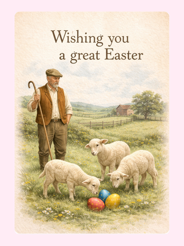 Easter Lambs Cake Card, for kids