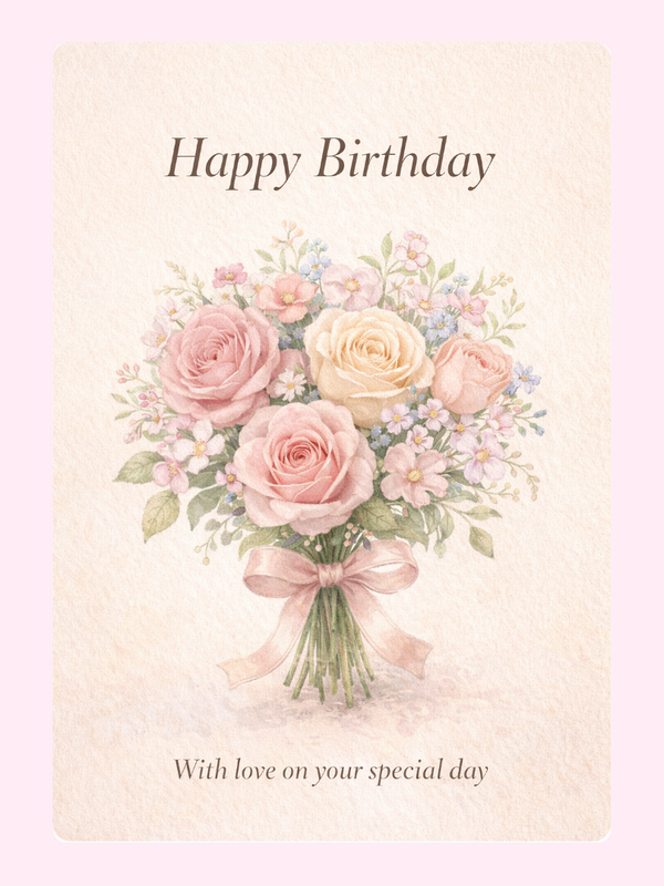 Floral Birthday Bouquet Cake Card | MailBakes