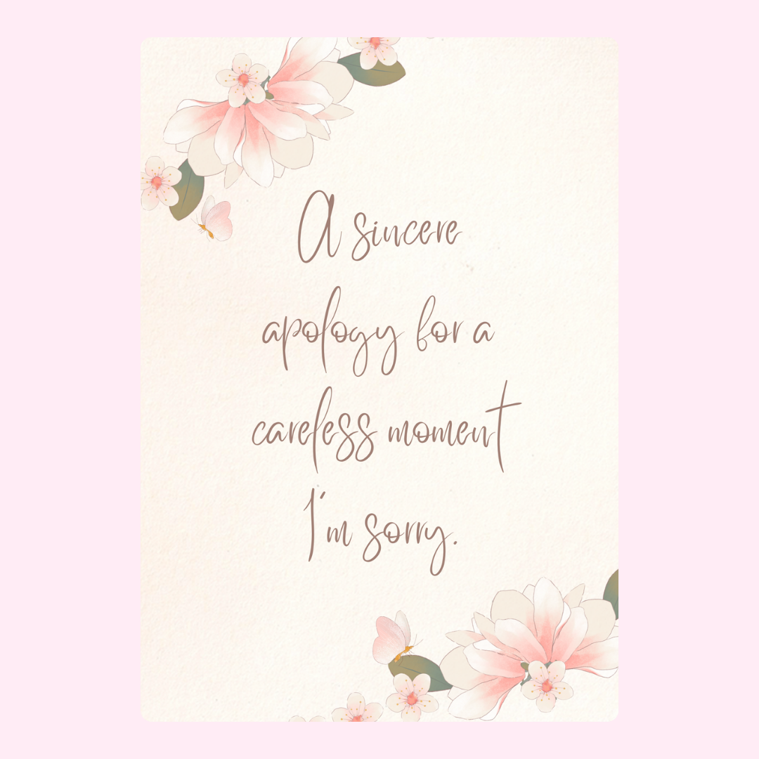 Floral apology card with 'I'm sorry.