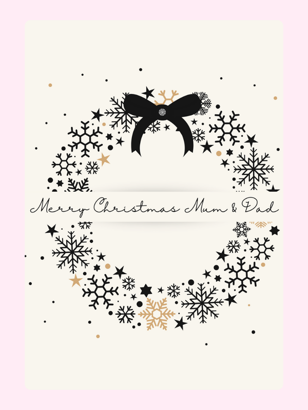 Mum And Dad Snowflake Wreath Cake Card, for parents