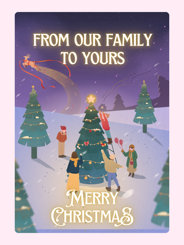Christmas Tree Decorations Cake Card