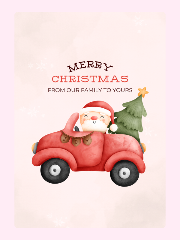 Santa Car Cake Card, just because