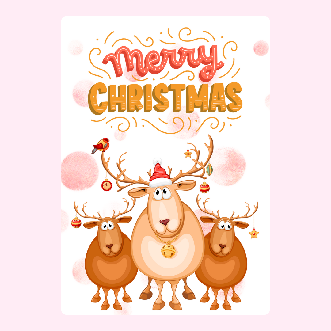 Merry Christmas-3 Reindeers