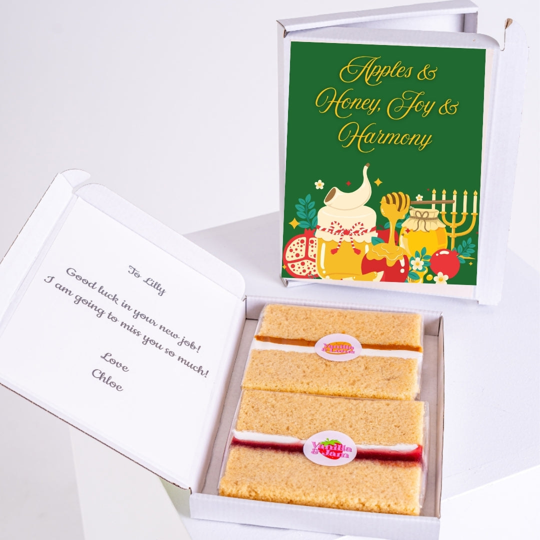 Gift box with apples and honey theme.