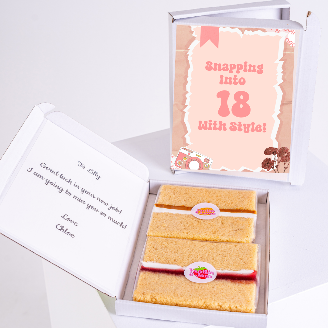 Cake gift box for Lilly's 18th birthday with Snapping into 18 with Style!