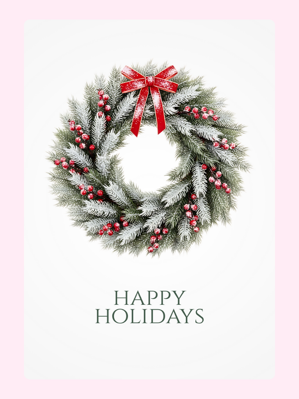 Wreath Cake Card, Christmas