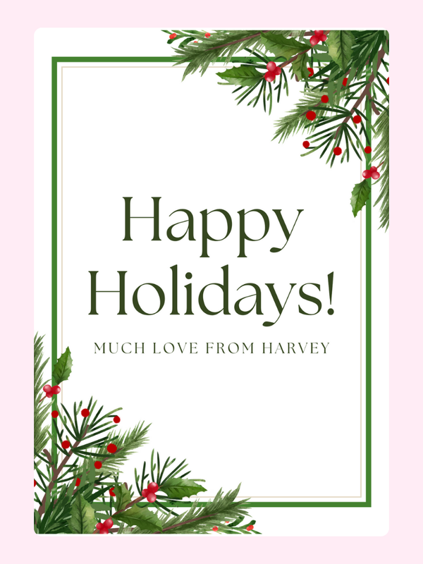 Much Love from Harvey Cake Card, Christmas