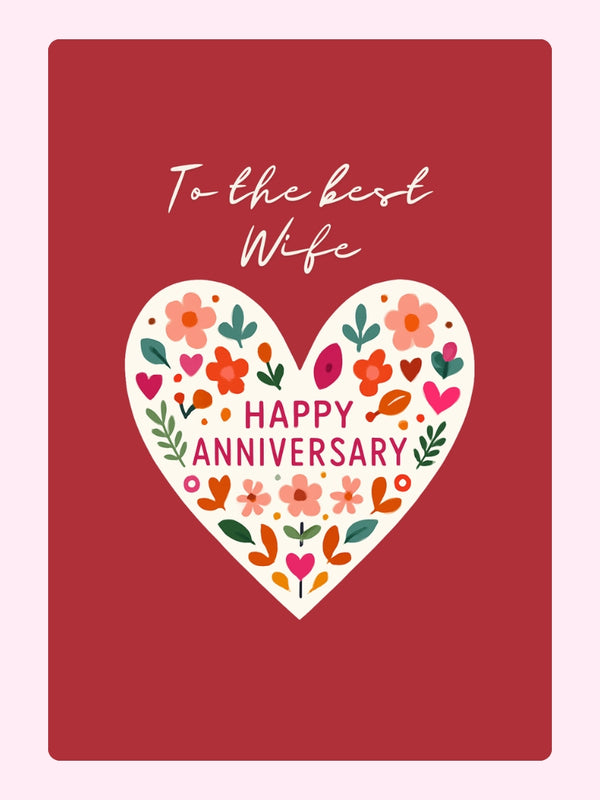 Happy Anniversary To the Best Wife Cake Card