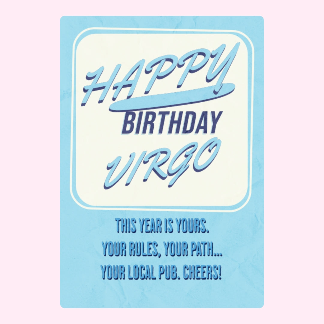 Happy Birthday Virgo with fun design.
