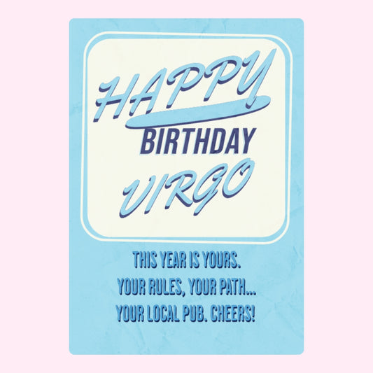 Happy Birthday Virgo with fun design.