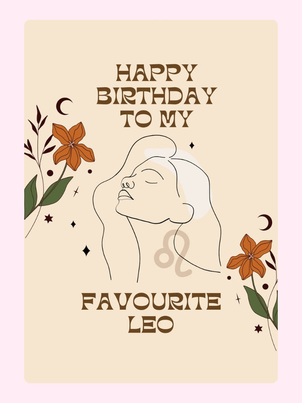 Best Happy Birthday to my Favourite Leo Cake Card