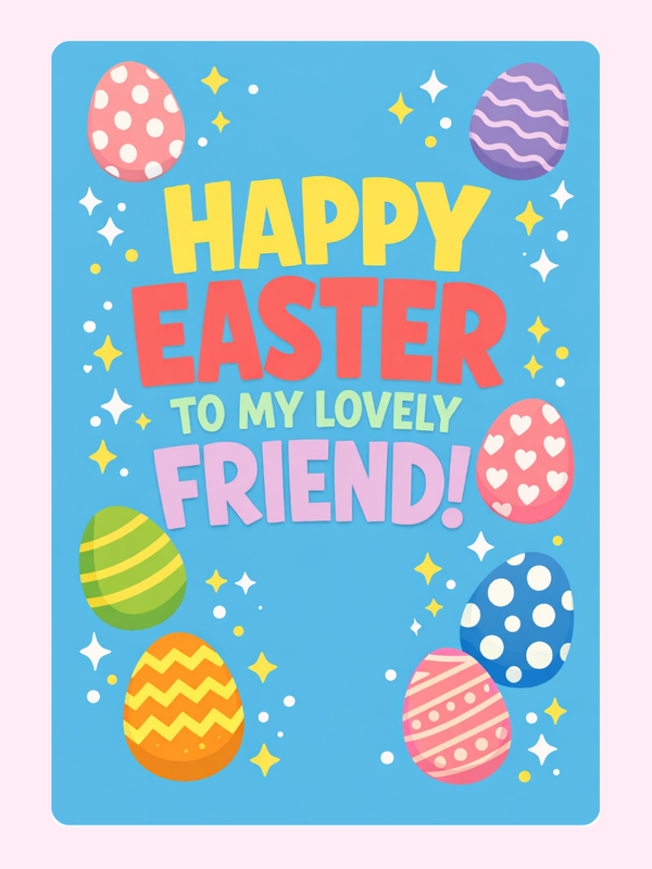 Happy Easter to My Lovely Friend Cake Card