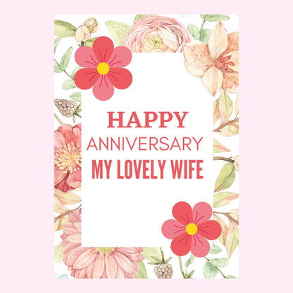 Happy anniversary floral design with message for wife